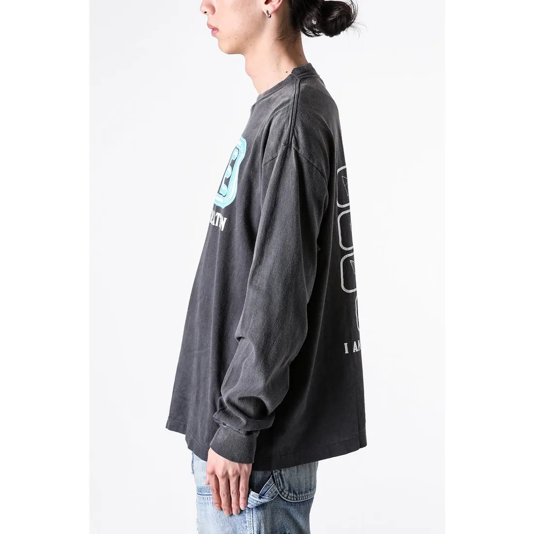 SAINT Mxxxxxx LS TEE/LOVE/BLK LOVE Love Thousand Paper Cranes distressed long sleeves with holes, washed black S-XL, look for cylindrical fabrics without side seams, don’t buy open ones anymore, boring Assute ready-made garments dyed, the whole piece is spray-painted and faded, the collar and cuffs are frayed, many places are worn, the original printing is restored/accessories are complete, with little angel anti-counterfeiting label